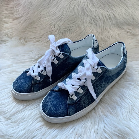 New! Rare Limited Edition KOIO Logo Acid Wash Infinity Denim Sneakers - Picture 7 of 13